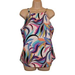Island Escape Women's Multicolor Swim Top‎ Size Large – Bright, Breezy, and Fun